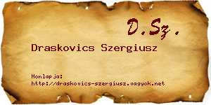 Draskovics Szergiusz névjegykártya